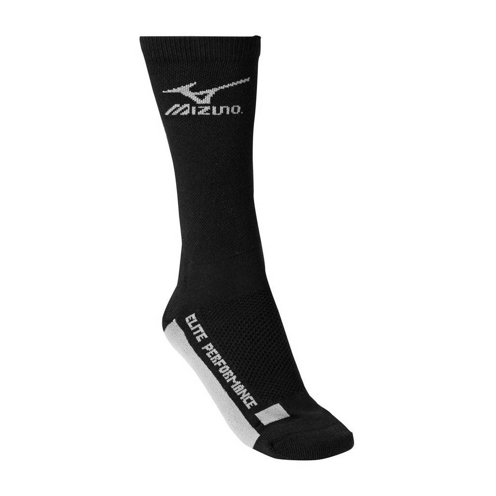 Mizuno Women's Crew Volleyball Socks Black/Grey (480176-KEF)